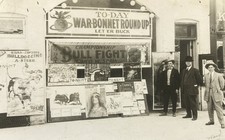 RPPC War Bonnet Round Up & Bullfight Idaho Western Signs Rodeo  picture