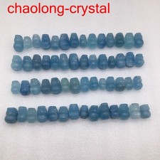 333G/56PCS Natural Blue Aquamarine Quartz Carved PIXIU Pendant Healing picture