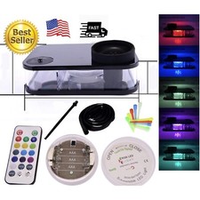 Portable Hookah Set W/ LED Light Square Box Acrylic Hookah Shisha w/ Bowl Black picture