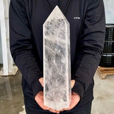 7.25LB Natural Clear Crystal Obelisk Quartz Energy Tower Point Reiki Healing Gem picture