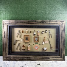 VINTAGE DOCTOR/PHARMACIST Medical Shadowbox Wall Art 3D Physicians Office 52x34 picture