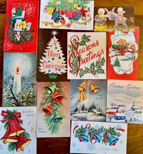 Lot of 12 Vintage MCM Holiday/Christmas Cards 1940s/1950s Unused picture