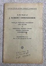 ROBERT OPPENHEIMER  AEC *1954 * Classified/Top Secret Stamp *RARE * Atomic Bomb picture
