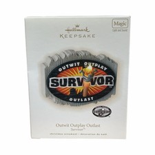 2009 Hallmark Keepsake Outwit Outplay Outlast Survivor Ornament - RARE - TV Show picture
