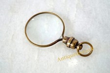 VINTAGE ANTIQUE TONE ON BRASS HIGH QUALITY GLASS HAND HELD MINI MAGNIFYING GLASS picture