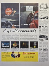 3M Scotchlite Reflective Sheeting Sales Signage Safety Vintage Print Ad 1952 picture