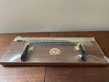 NOS NIP Vintage American Walnut Brass Desk 2 Pen Holder MCM Mid Century Gift picture