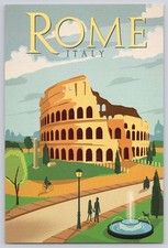 Rome Italy Colosseum Roman Amphitheater Illustration Image Card 4