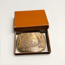 The Defense of the Alamo Belt Buckle Bronze 1836-1986 Commemorative 150th picture