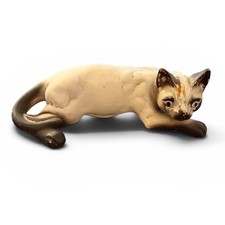 Meow Vintage 1920a Siamese Cat Figurine Crouching Playful Sassy Decor medium picture