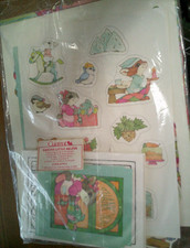 Vintage 1982 Current Christmas Giftwrap SET Santa's Little Helper cards tags pap picture