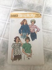 Simplicity 5583 Misses Smock Blouse in 2 Lengths Pattern - Size 12 Bust 34 picture