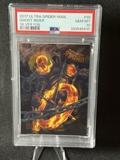 2017 Fleer Ultra Marvel Spider-Man Silver Foil Ghost Rider #98 PSA 10 - 1/1 picture