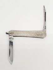 Vintage 10K White Gold Gentleman's Pocket Knife- Pocket Watch Fob- Art Deco picture