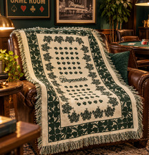 Fitzgeralds Casino Hotel Reno Woven Tapestry Throw Blanket Shamrock 65x43 picture