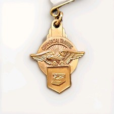 Jostens Commercial Training Award Pin Vintage School Gold Tone Typewriter picture
