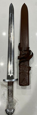 Roman D2 Steel Blade Full Tang Leather Handle w/ Sheath hand forged picture