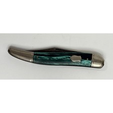 Vintage Imperial Prov RI Green Marbled Celluloid Toothpick Folding Pocket Knife picture