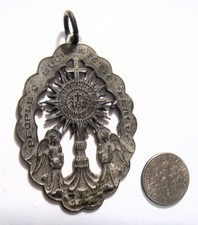 1880s antique religious catholic peoples Eucharistic League medal pendant 55122 picture