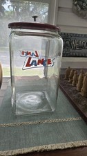 1950's Lance cracker Counter Display Jar 13” glass + original lid. picture