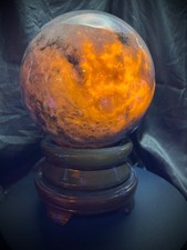 7.5” Colossal Afghanite Sphere With Wood Swivel Stand UV REACTIVE 20 pounds+ picture