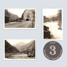 c1940 Lot 3 Stevens Pass Highway Tumwater Canyon Wenatchee River Ellis RPPC WA picture