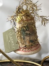 SCF Seasons Of Cannon Falls Blown Glass Christmas Bell with Winter Scene NEW picture