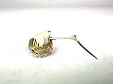 Vintage Japanese Wooden Crane In Nest Made in Japan picture
