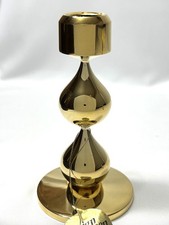 Vintage Design Asmussen 24k Gold Plated Brass Teardrop Candlestick Holder 5