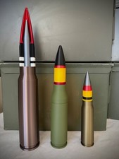 Set of 3, Replica 20mm, 25mm, 30mm Ammunition Used By All Modern Fighters & A-10 picture