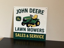 Hi Gloss JD Lawn movers Sales And Service Vintage Style Metal Sign picture