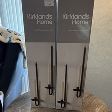 Kirkland's Home Black Metal Sconce Set of 2 Taper Candle Holders Fits 10