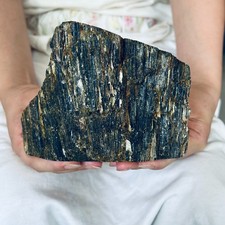 4.29LB Restoration of natural black tourmaline crystal specimens 1.95kg picture