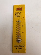 Vintage Minneapolis-Moline Thermometer Midwest Machine Co Jamestown ND Metal Adv picture