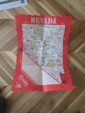 VINTAGE PAPER MAT SOUVENIR MAP OF NEVADA COORS BEER 1970's RARE Bar Placemat  picture