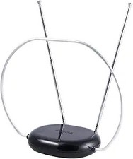 Philips Rabbit Ears Black Indoor TV Antenna, Dipole and Circular Loop picture