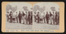 Photo:Camp Alger VA 1898 Army Camp Soldiers Dinner Tent Stereo Print picture