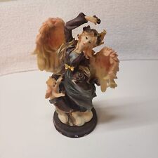 Vintage Handcrafted Angel Statue on Decorative Wooden Base picture