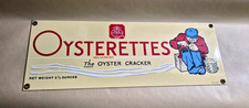 Nabisco Oysterettes Oyster Cracker Porcelain Enamel Repro Sign 1990 picture