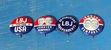 Lot of 4 LBJ for the USA & Johnson Humphrey Political Campaign Pinback Buttons picture