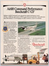 Beechcraft C-12F Vintage Military Airlift Command Print Ad 1984 picture
