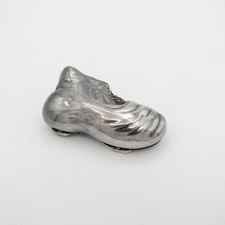 Antique Figural Silver Worn Shoe Match Safe Vest with Red Stones picture