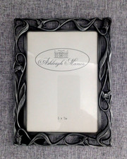 VTG Ashleigh Manor Metal Picture Frame 5x7 Art Nouveau Tulip Silver Pewter Tone picture