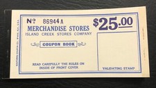 SUPER RARE 1940'S ISLAND CREEK UN-USED BOOK OF SCRIP