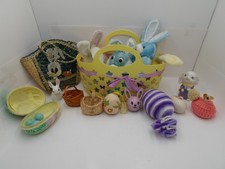 Vintage Easter Lot, Small Plushies, Eggs, Figurines, Etc picture