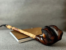 DRAGON CLAW 13.8' Long stem Churchwarden smoking tobacco wooden pipe Gift for hi picture