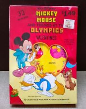 Mickey Mouse Olympics Valentine's Day Cards, Vintage 1980's, Sealed Retro Disney picture