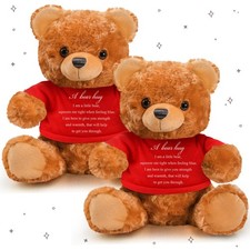 Meooeck 2 Pcs Bear Plush Stuffed Animal (Brown, Red) picture