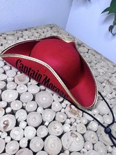 Captain Morgan Hat - pirate style - red Halloween with chin strap picture