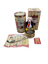 RARE LI1599 Fossil 1997 Popeye Pocket Watch & Wimpy Glass Figure (2,018/15,000) picture